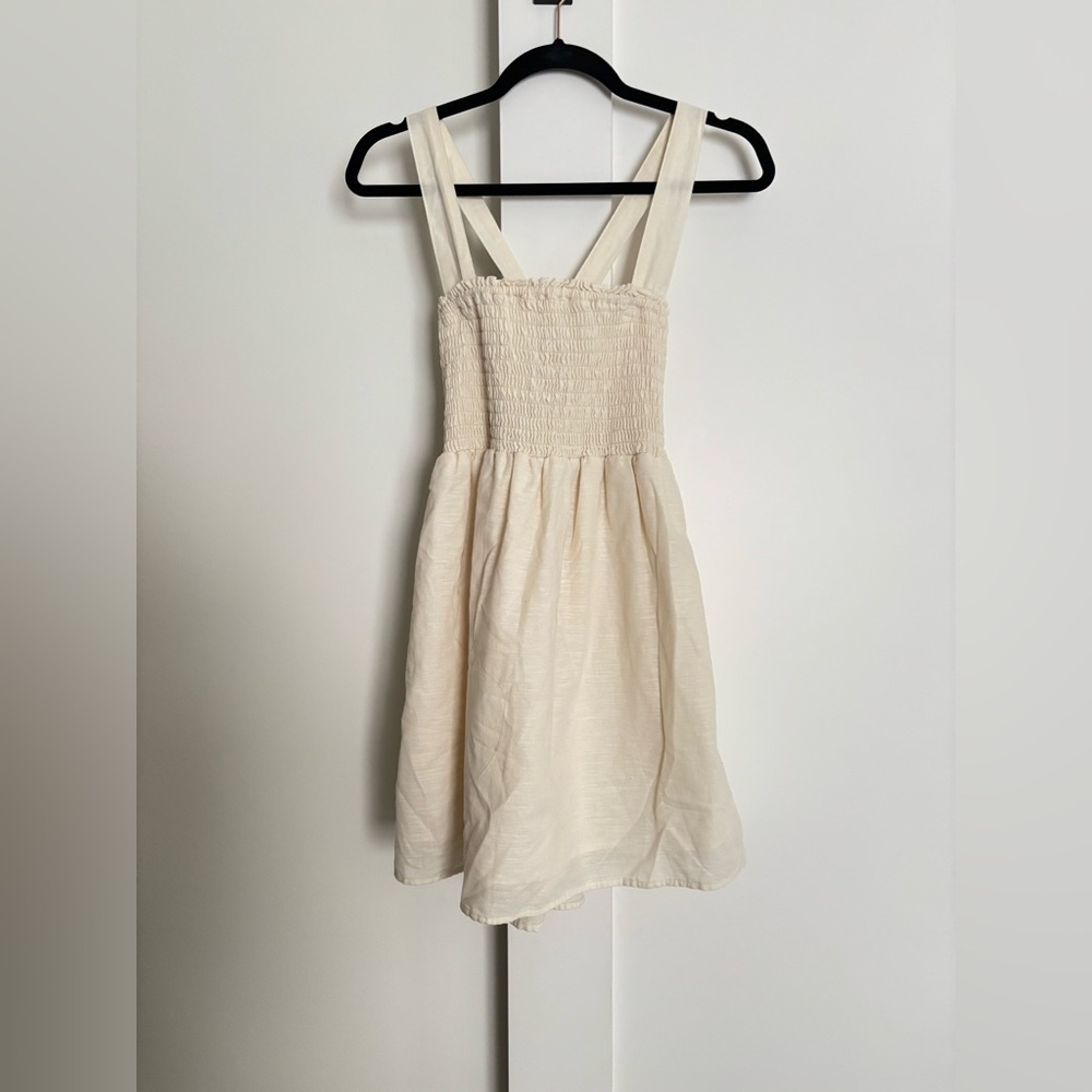 American Eagle Cream Linen Summer Dress Size S